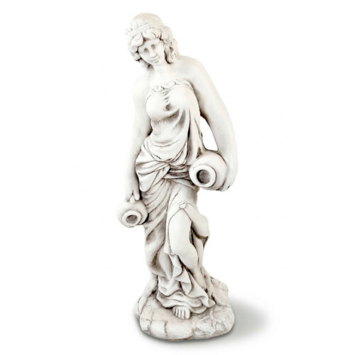 Olivia Urn Girl 79Cm White Stone Effect picture 02 a white background image