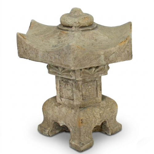 Pagoda Lantern Small 40Cm Weathered Dark Stone Effect picture 02 a white background image