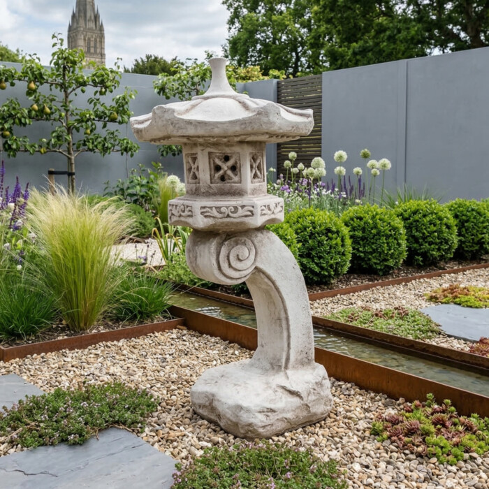 Pagoda Tall 59Cm Antique Stone Effect picture 01 a garden lifestyle image