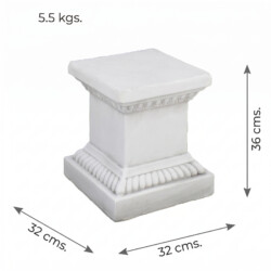 Plinth Square Low 36Cm White Stone Effect picture 10 dimensions height 36cm x width 32cm x depth 32cm weight 5.5kg