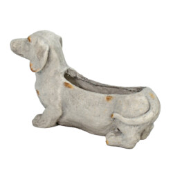 Sausage Dog Planter 30Cm Weathered Light Stone Effect picture 03 a white background image