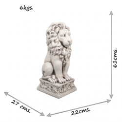 Small Lion 61Cm Antique Stone Effect picture 10 dimensions height 61cm x width 22cm x depth 27cm weight 6kg