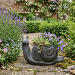 Snail Planter 24Cm Blue Iron Effect picture 01 a garden lifestyle image