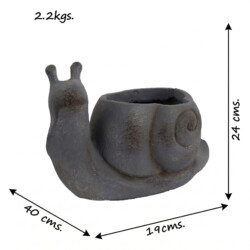 Snail Planter 24Cm Blue Iron Effect picture 10 dimensions height 24cm x width 19cm x depth 40cm weight 2.2kg