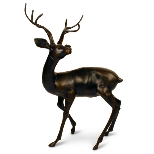 Stag Large 109Cm Aluminium Dark Bronze Effect picture 02 a white background image