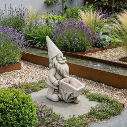 Wheelbarrow Gnome 60Cm Antique Stone Effect picture 01 a garden lifestyle image