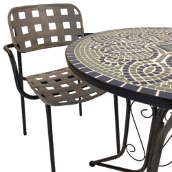 Antigua Bistro 60Cm Set with 2 x Karin Grey Black Armchair picture 06 a detail image