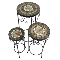 Brava Round Plantstand Set Of 3 Tall picture 03 a white background image
