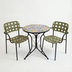 Cuba Bistro 60Cm Set with 2 x Karin Green Black Armchair picture 02 a white background image