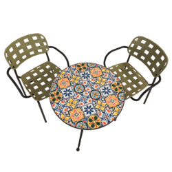 Cuba Bistro 60Cm Set with 2 x Karin Green Black Armchair picture 03 a white background image