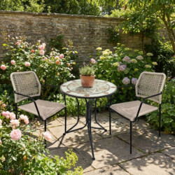 Estoril Bistro 60Cm Set with 2 x Rivella Taupe Chair picture 01 a garden lifestyle image
