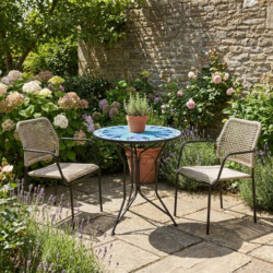 Fleurengo Bistro 60Cm Set with 2 x Rivella Taupe Chair picture 01 a garden lifestyle image