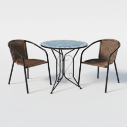 Fleurengo Bistro 60Cm Set with 2 x San Remo Chair picture 02 a white background image
