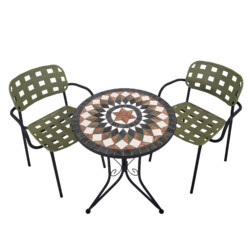 Madeira Bistro 60Cm Set with 2 x Karin Green Black Armchair picture 07 a detail image