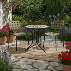 Madeira Bistro 60Cm Set with 2 x Karin Green Black Armchair picture 08 a lifestyle image