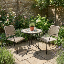 Madeira Bistro 60Cm Set with 2 x Rivella Taupe Chair picture 01 a garden lifestyle image