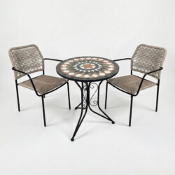 Madeira Bistro 60Cm Set with 2 x Rivella Taupe Chair picture 02 a white background image