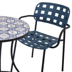 Nassau Bistro 60Cm Set with 2 x Karin Blue Black Armchair picture 06 a detail image