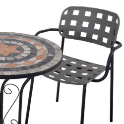 Nova Bistro 60Cm Set with 2 x Karin Grey Black Armchair picture 06 a detail image