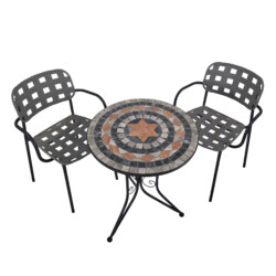 Nova Bistro 60Cm Set with 2 x Karin Grey Black Armchair picture 07 a detail image