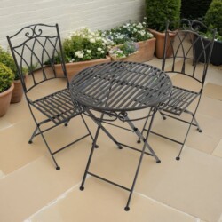 Rochelle Folding Bistro Set Mocha Brown picture 01 a garden lifestyle image
