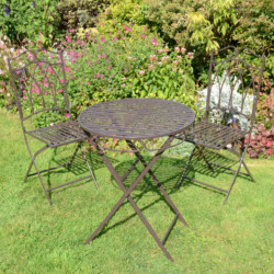 Rochelle Folding Bistro Set Mocha Brown picture 04 a detail image