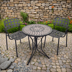 Verde Bistro 60Cm Set with 2 x Karin Grey Black Armchair picture 08 a lifestyle image