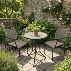 Verde Bistro 60Cm Set with 2 x Rivella Taupe Chair picture 01 a garden lifestyle image