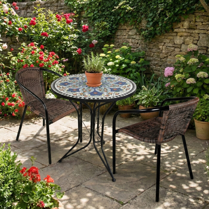 Viana Bistro 60Cm Set with 2 x San Remo Chair picture 01 a garden lifestyle image