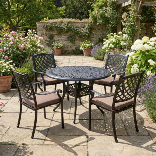 Fleurino Cast Alumimium With 4 Castino Chairs Set picture 01 a garden lifestyle image