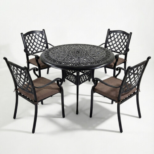Fleurino Cast Alumimium With 4 Castino Chairs Set picture 02 a white background image
