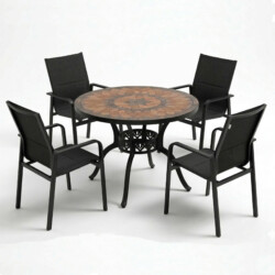 Lavello 100Cm Table With 4 Pavanero Chairs Set picture 02 a white background image