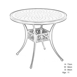 Metarro Embossed Alumimium picture 30 dimensions height 73cm x width 94cm x depth 94cm weight 11kg