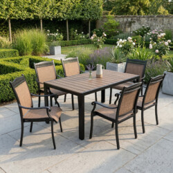 Pavanero Polywood Table With 6 Medrino Chairs Set picture 01 a garden lifestyle image