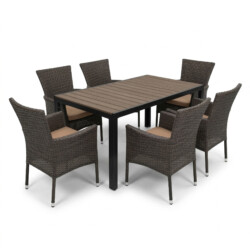 Pavanero Polywood Table With 6 Stockholm Chairs Set picture 02 a white background image