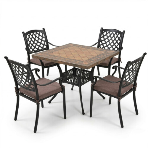 Poncello Square Table With 4 Castino Chairs Set picture 02 a white background image