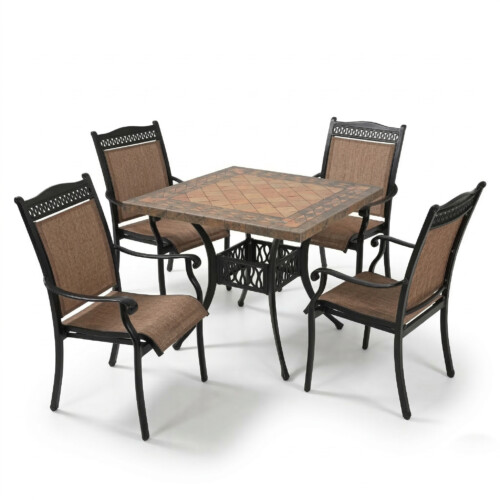 Poncello Square Table With 4 Medrino Chairs Set picture 02 a white background image