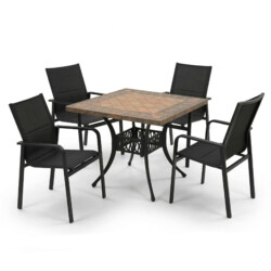 Poncello Square Table With 4 Pavanero Chairs Set picture 02 a white background image