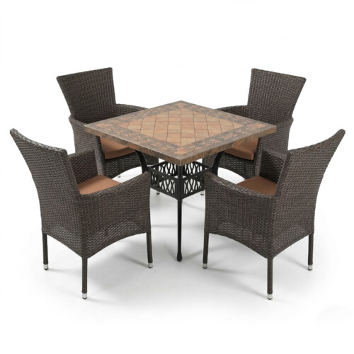 Poncello Square Table With 4 Stockholm Chairs Set picture 02 a white background image