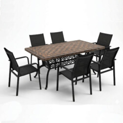 Rosello Rectangular Table With 6 Pavanero Chairs Set picture 02 a white background image