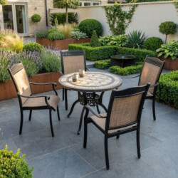 Trelluna 100Cm Table With 4 Medrino Chairs Set picture 01 a garden lifestyle image