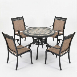 Trelluna 100Cm Table With 4 Medrino Chairs Set picture 02 a white background image