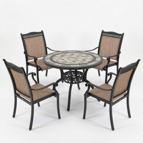 Trelluna 100Cm Table With 4 Medrino Chairs Set picture 02 a white background image
