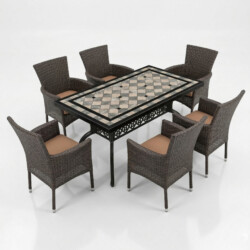 Valluna Rectangular Table With 6 Stockholm Chairs Set picture 02 a white background image